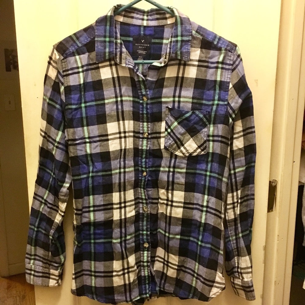 American Eagle Button Down Boyfriend Shirt